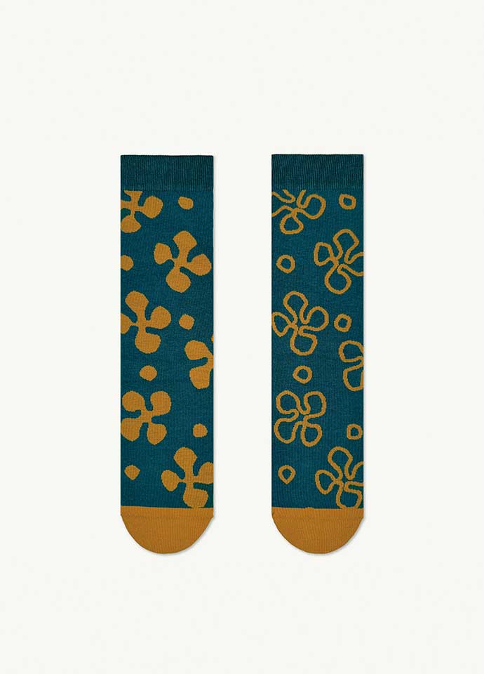 Asymmetrical patchwork design stockings