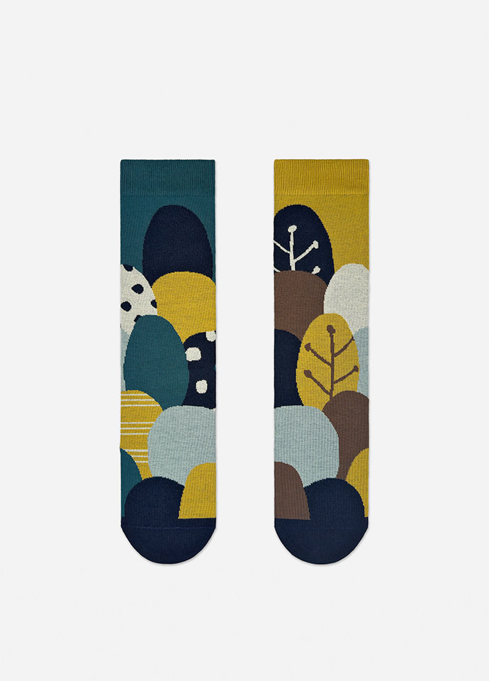 Asymmetrical patchwork design stockings