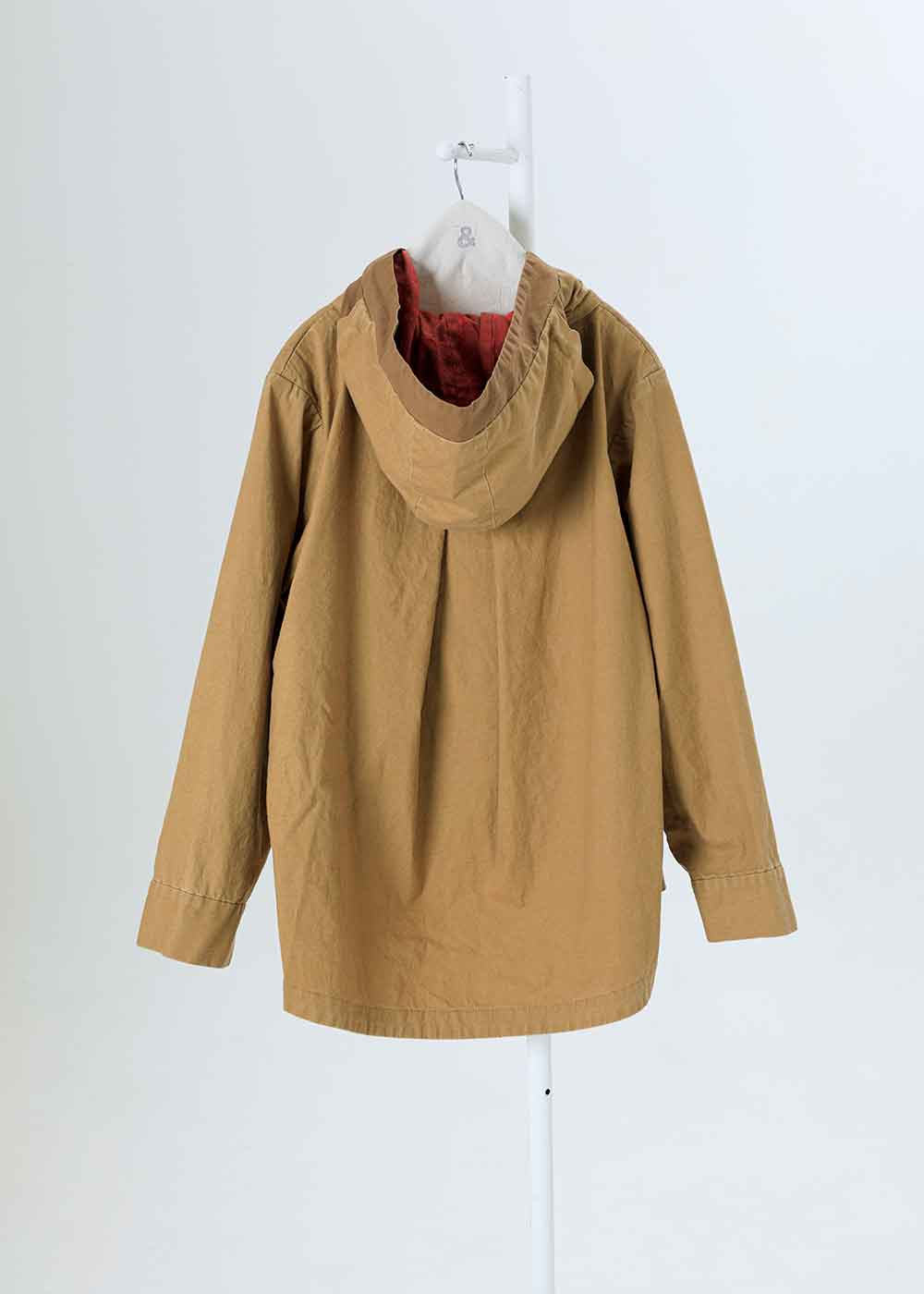 跳色立裁連帽四口袋外套