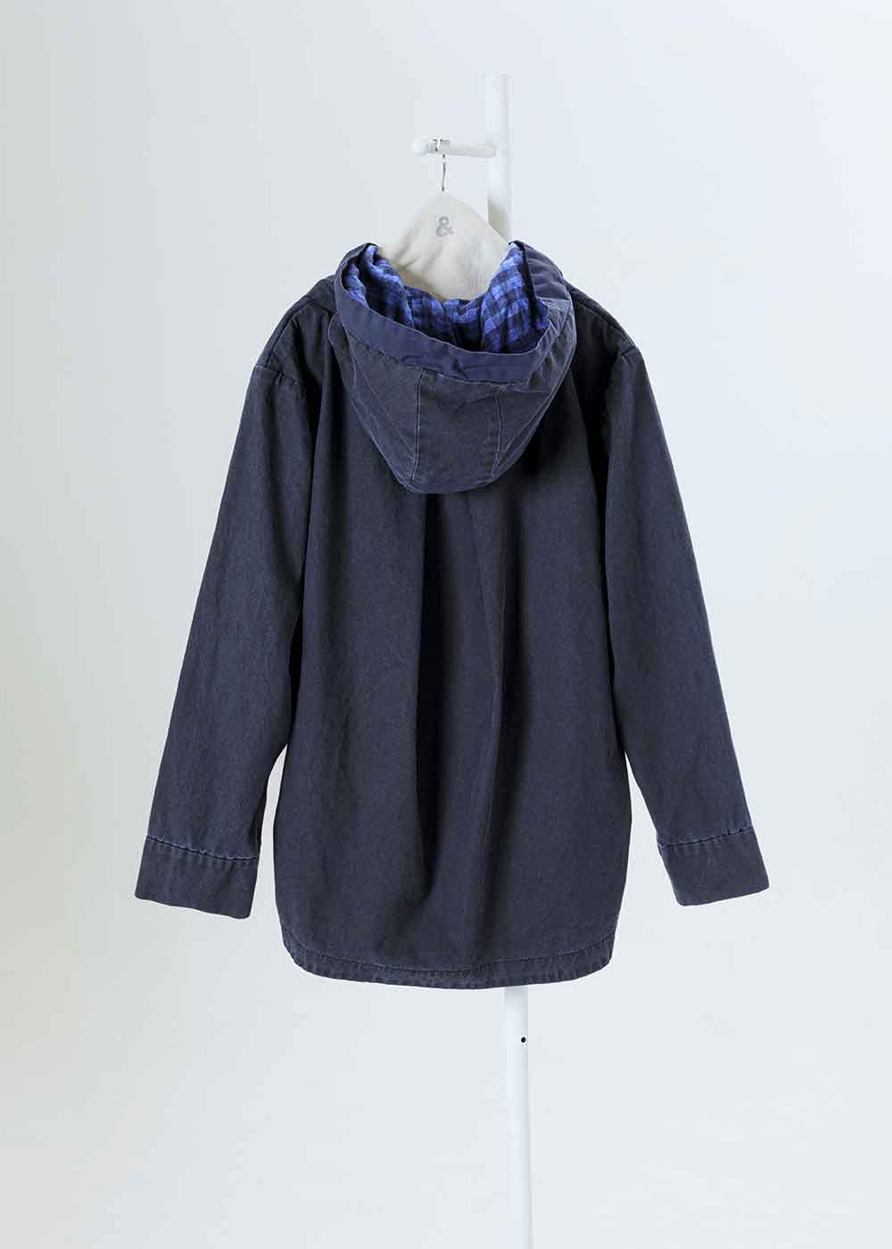 跳色立裁連帽四口袋外套