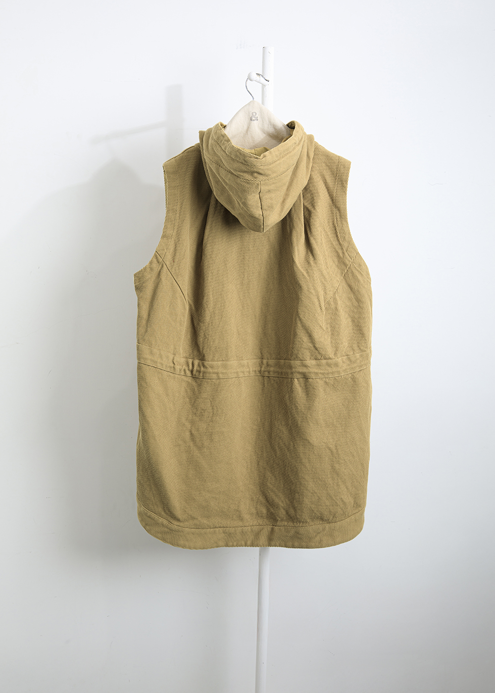 愜意連帽抽繩長版背心