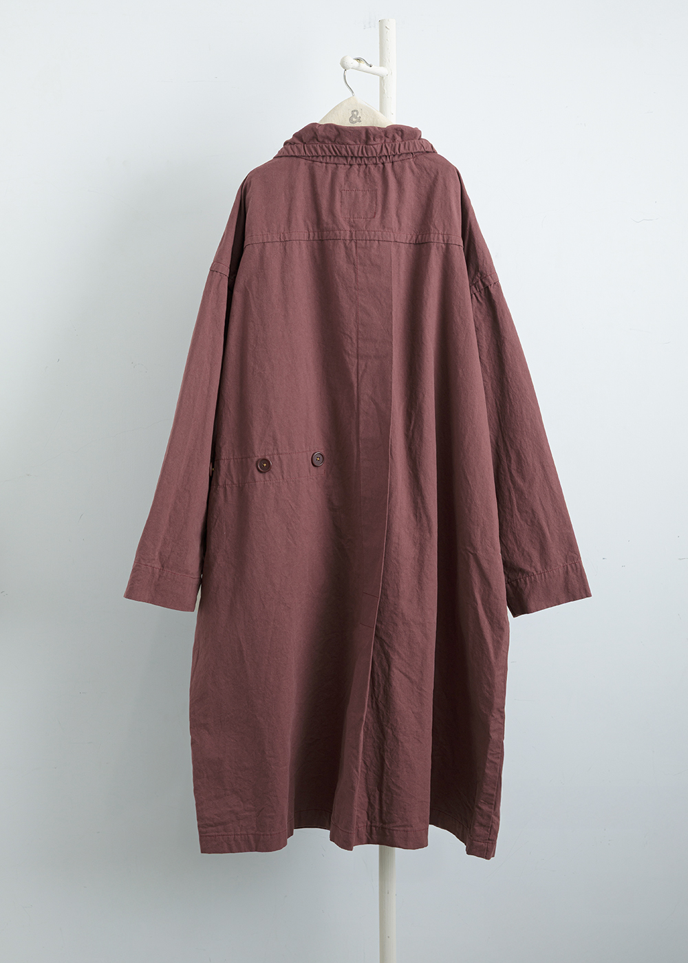 霜霧多口袋翻領長外套