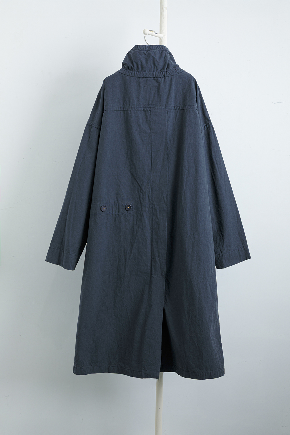 霜霧多口袋翻領長外套