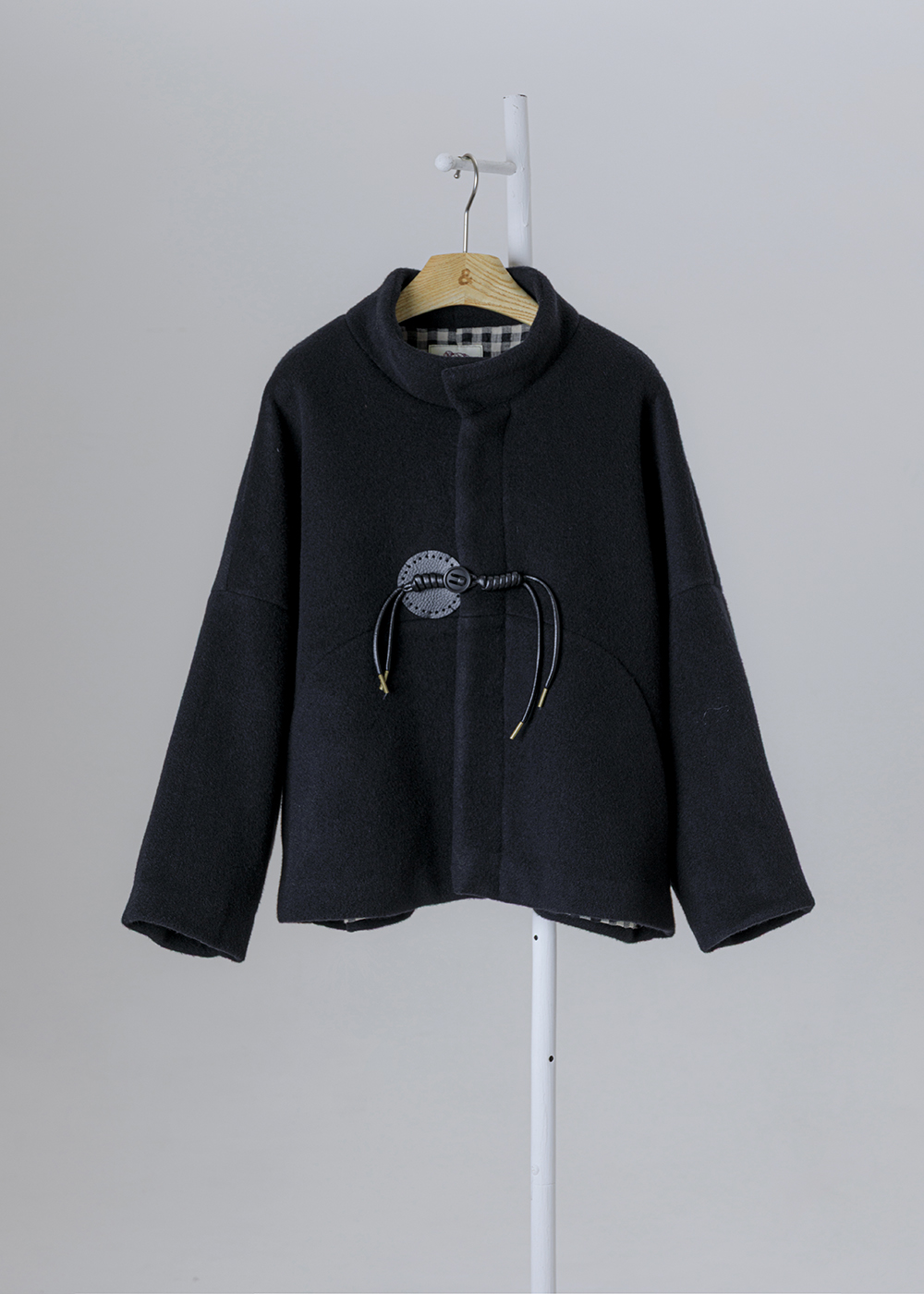 靜謐東方盤扣立領毛呢外套