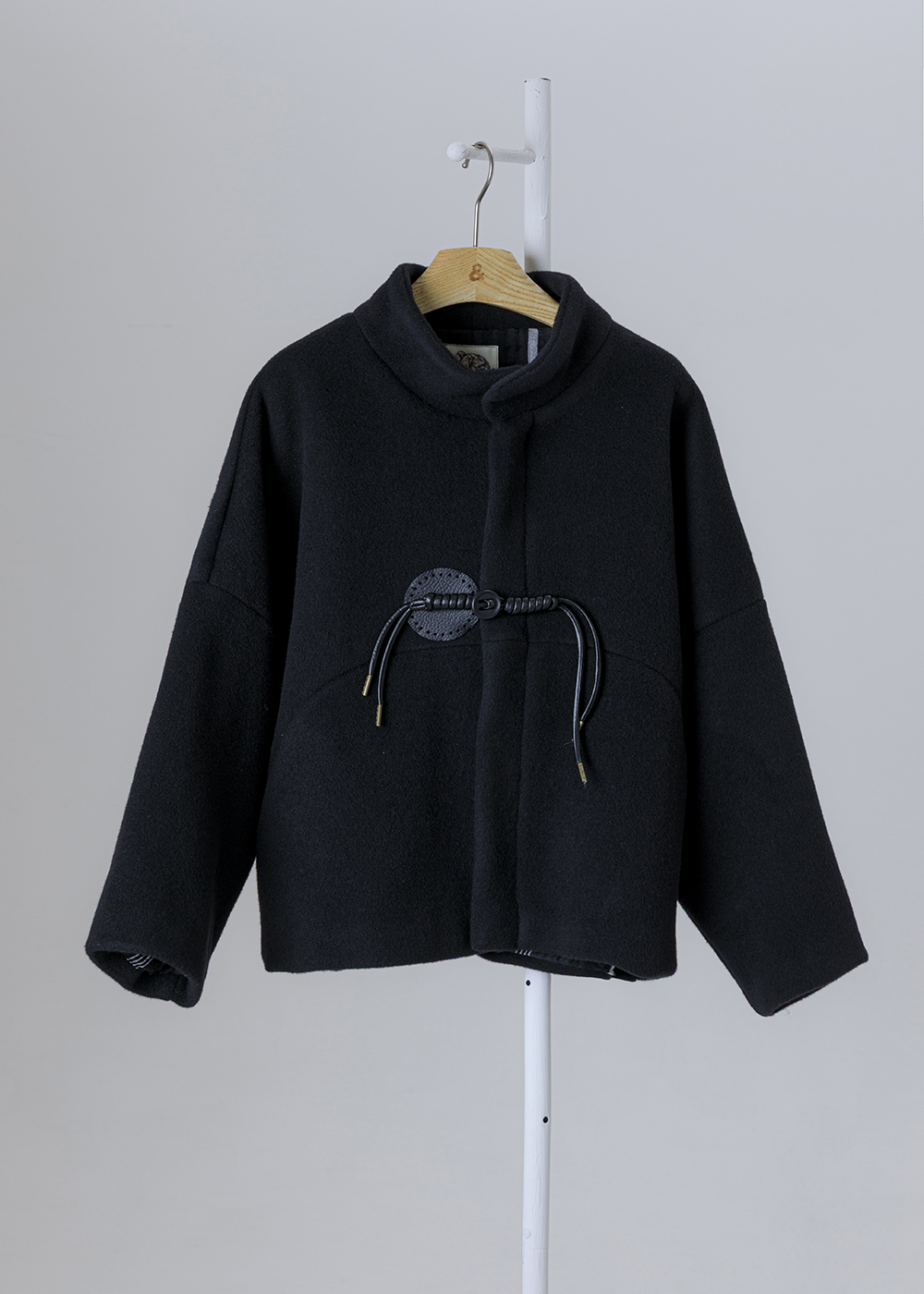 靜謐東方盤扣立領毛呢外套