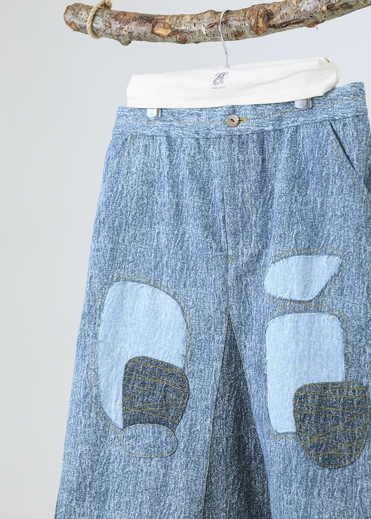 Spliced Denim Skirt