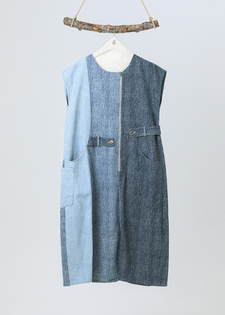 Spliced Denim Dress