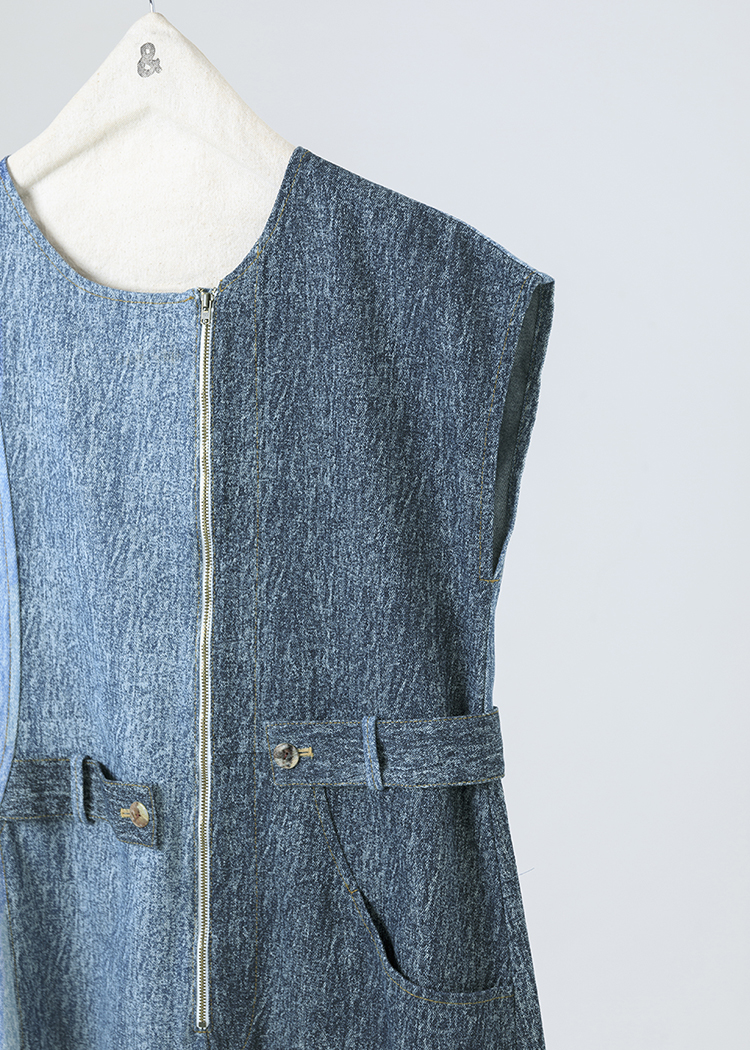 Spliced Denim Dress