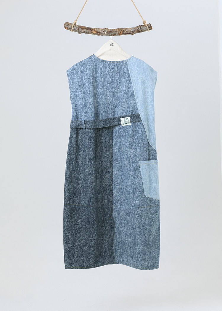 Spliced Denim Dress