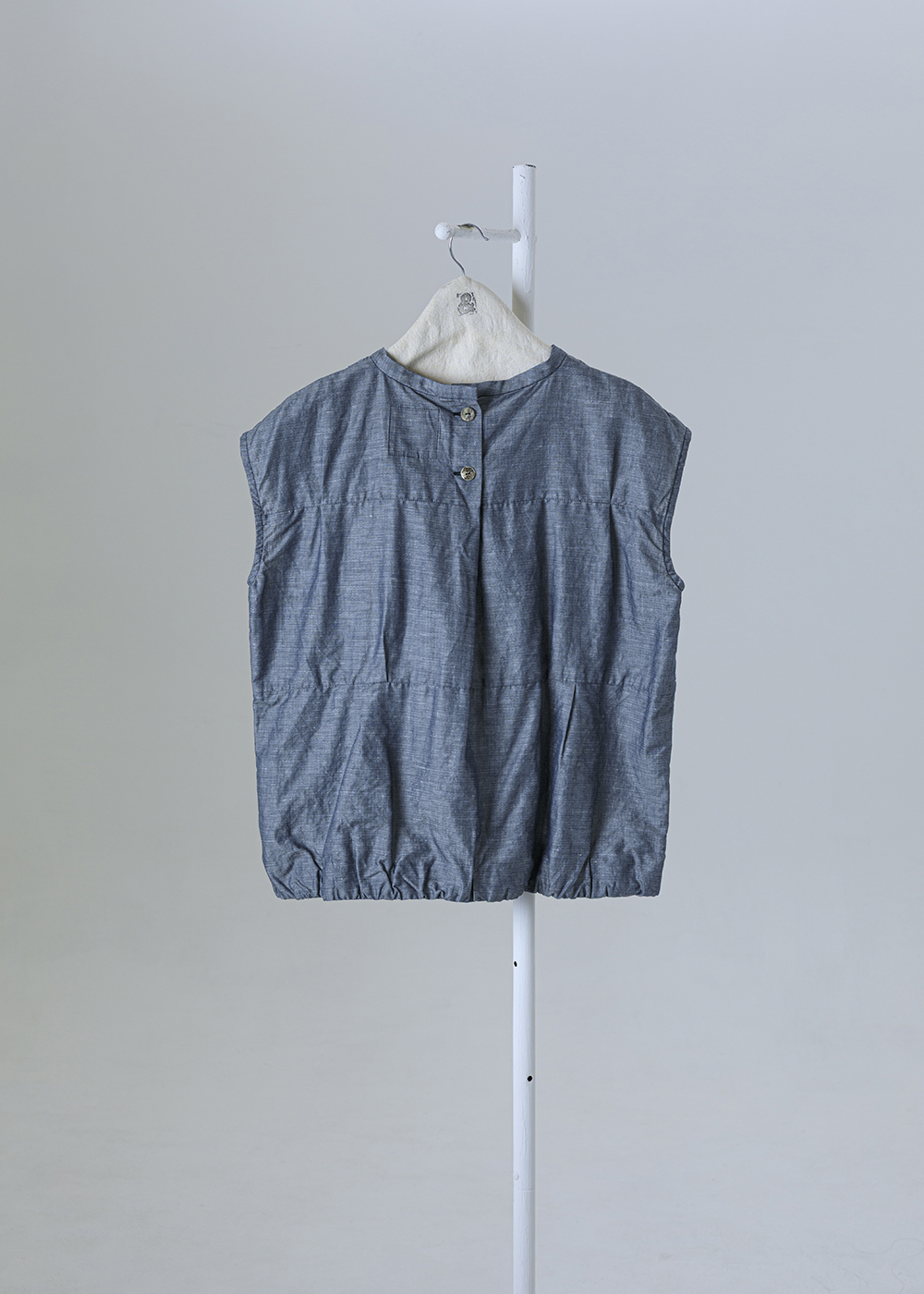 微瀾立體打褶縮口背心