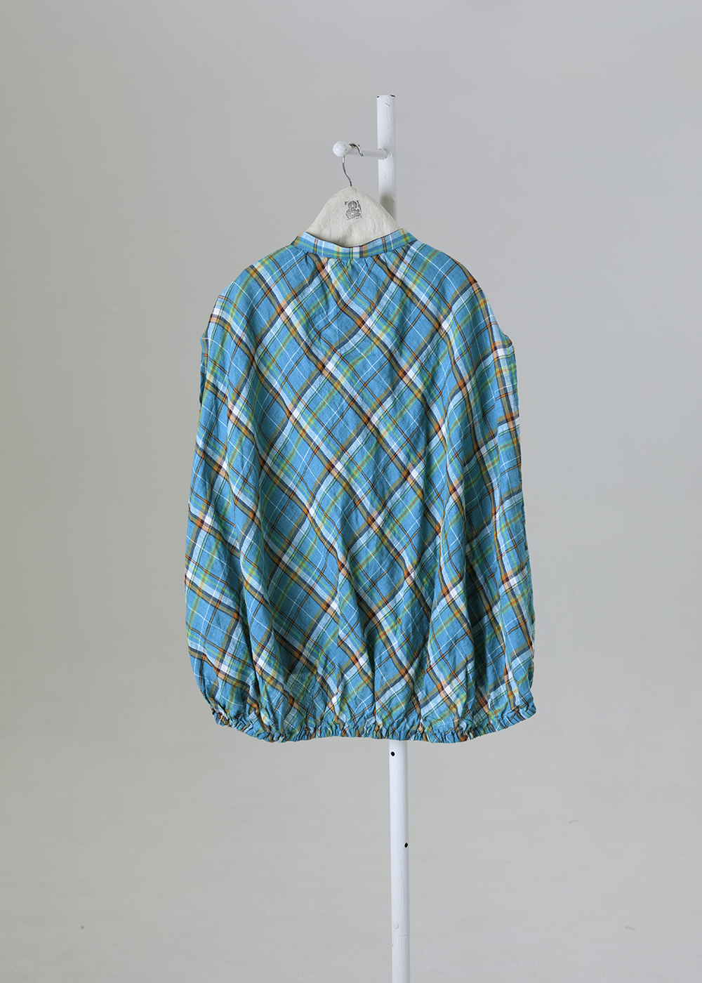 ｜幾何詩篇｜格紋繭型輪廓縮口衫