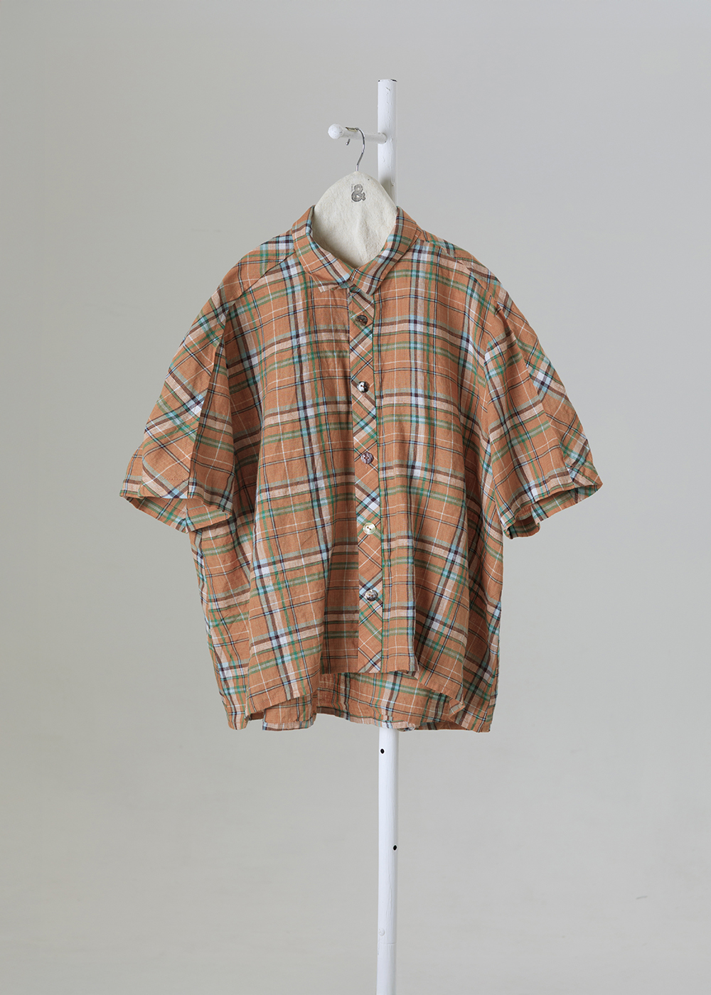 ｜幾何詩篇｜翻領格紋寬版襯衫