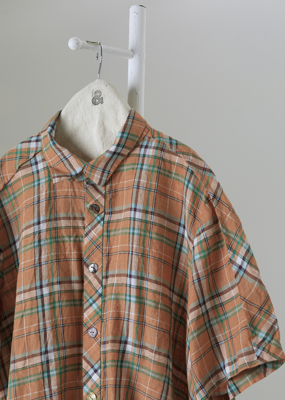 ｜幾何詩篇｜翻領格紋寬版襯衫