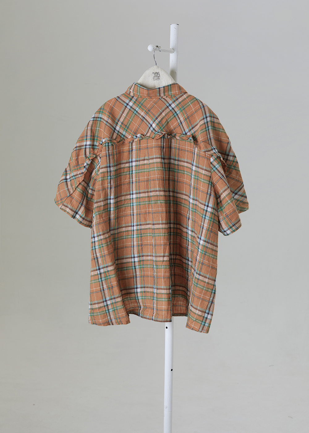 ｜幾何詩篇｜翻領格紋寬版襯衫