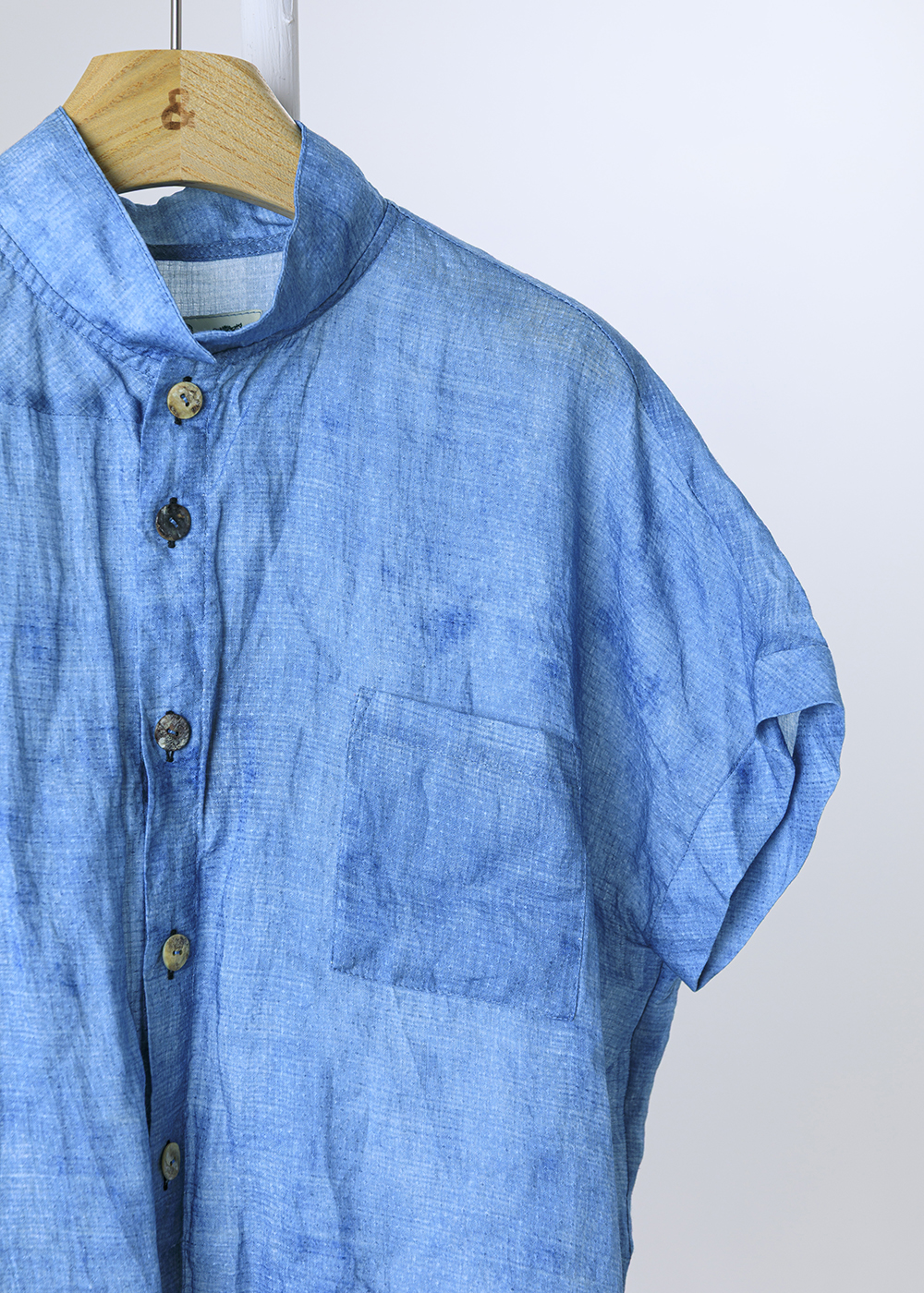  |苧麻微涼| 斜角寬幅不對稱下擺節紗襯衫