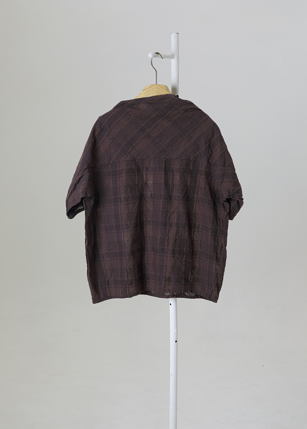 | 空氣霧格 |不對稱折領斜紋上衣