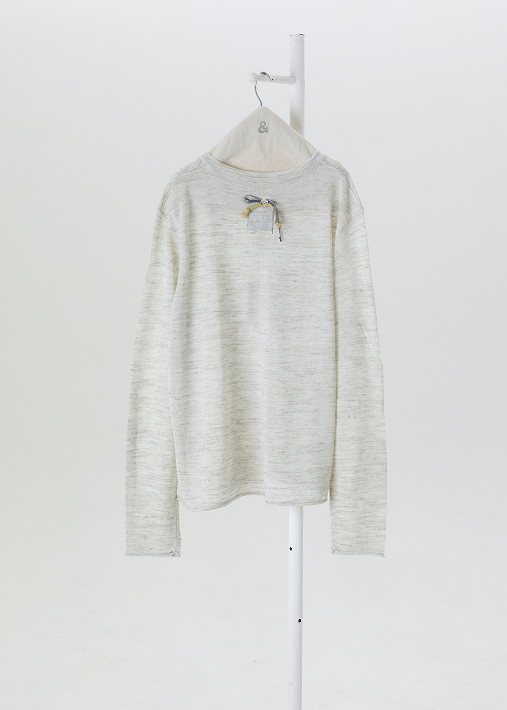 苔原微光混色竹節紋圓領開襟外套