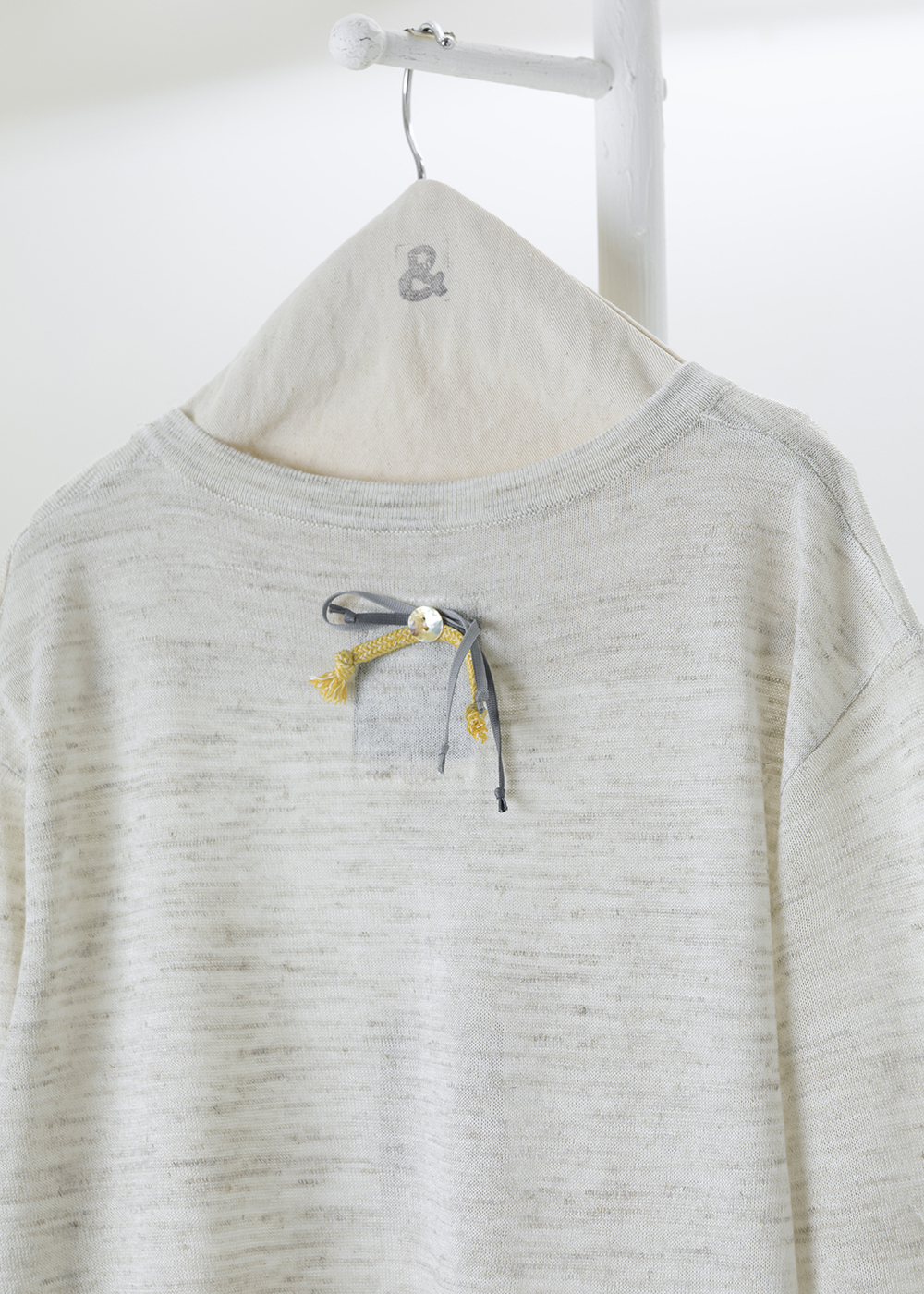 苔原微光混色竹節紋圓領開襟外套