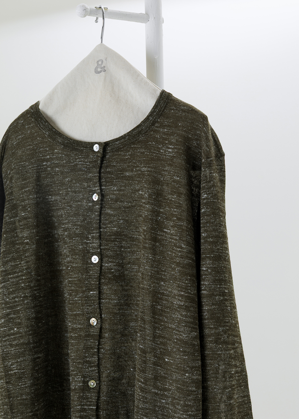 苔原微光混色竹節紋圓領開襟外套