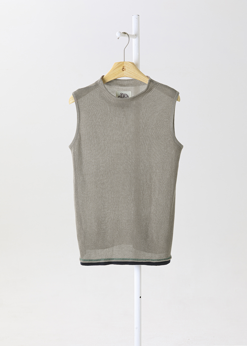 暮雨細羅紋棉麻跳色背心