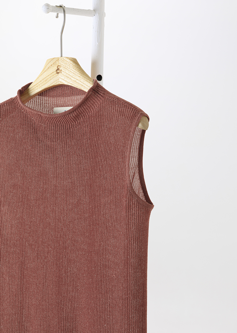 暮雨細羅紋棉麻跳色背心