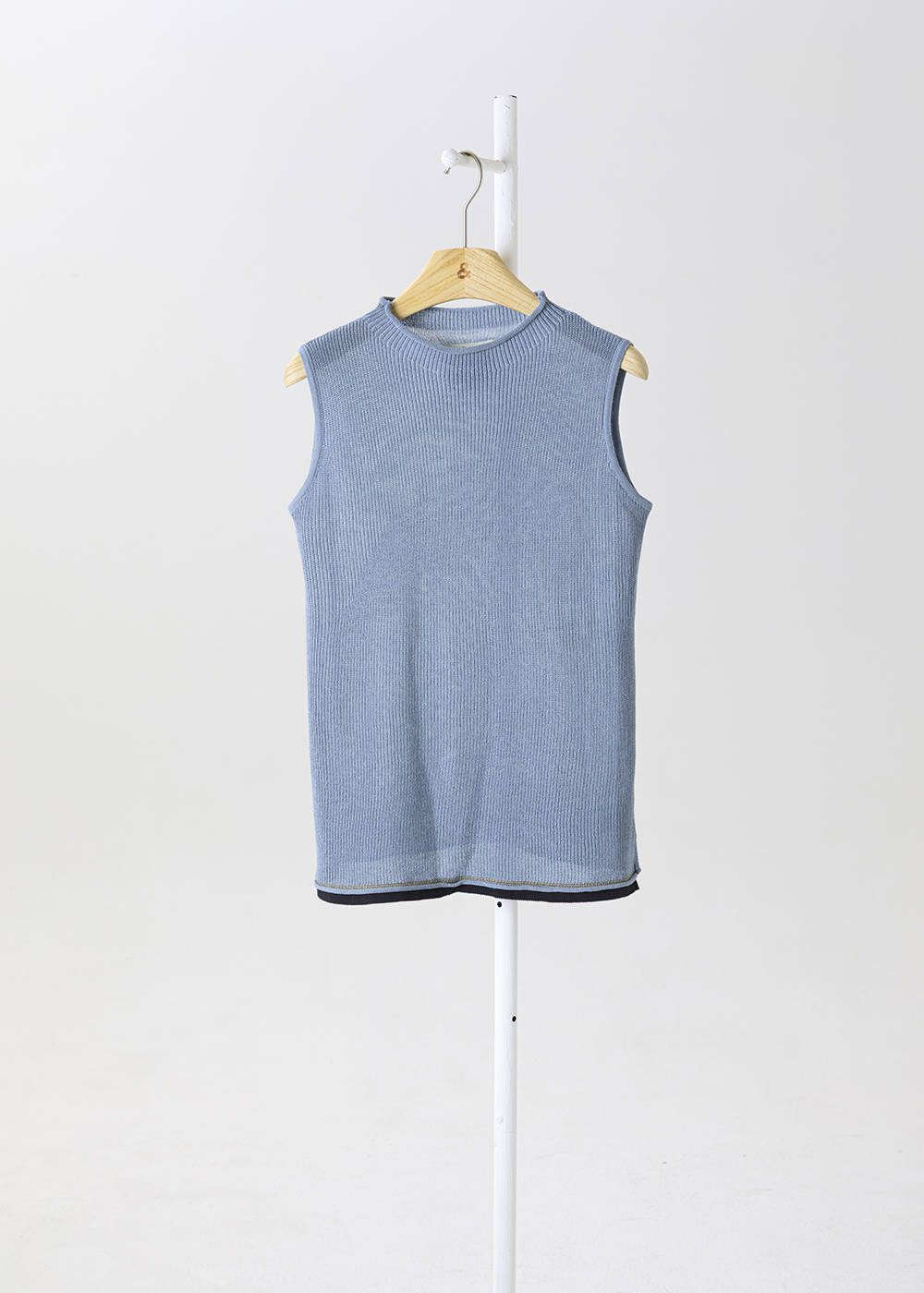 暮雨細羅紋棉麻跳色背心