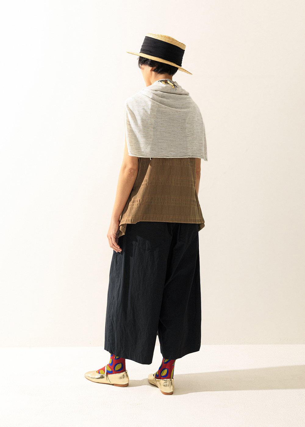 恬逸立體空氣感九分寬褲