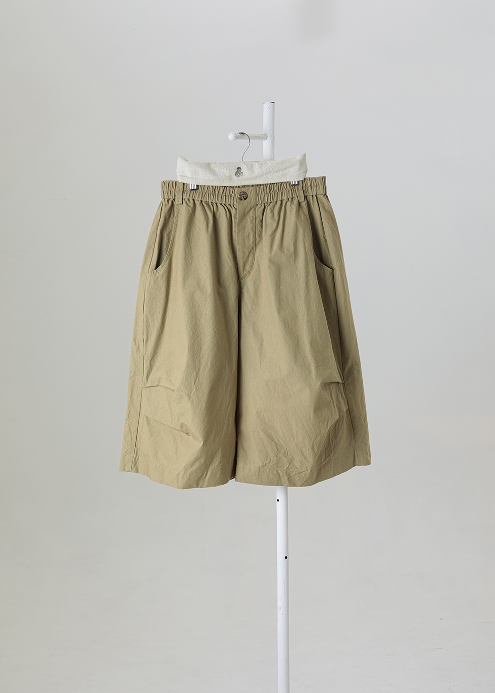 雲朵縮褶空氣六分寬褲