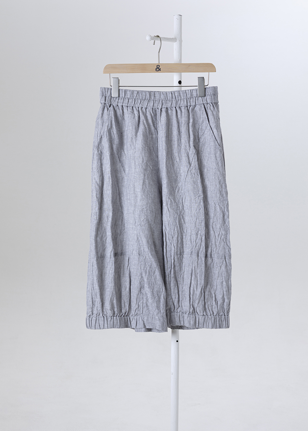 |日曬亞麻|彈腰廓型氣球褲