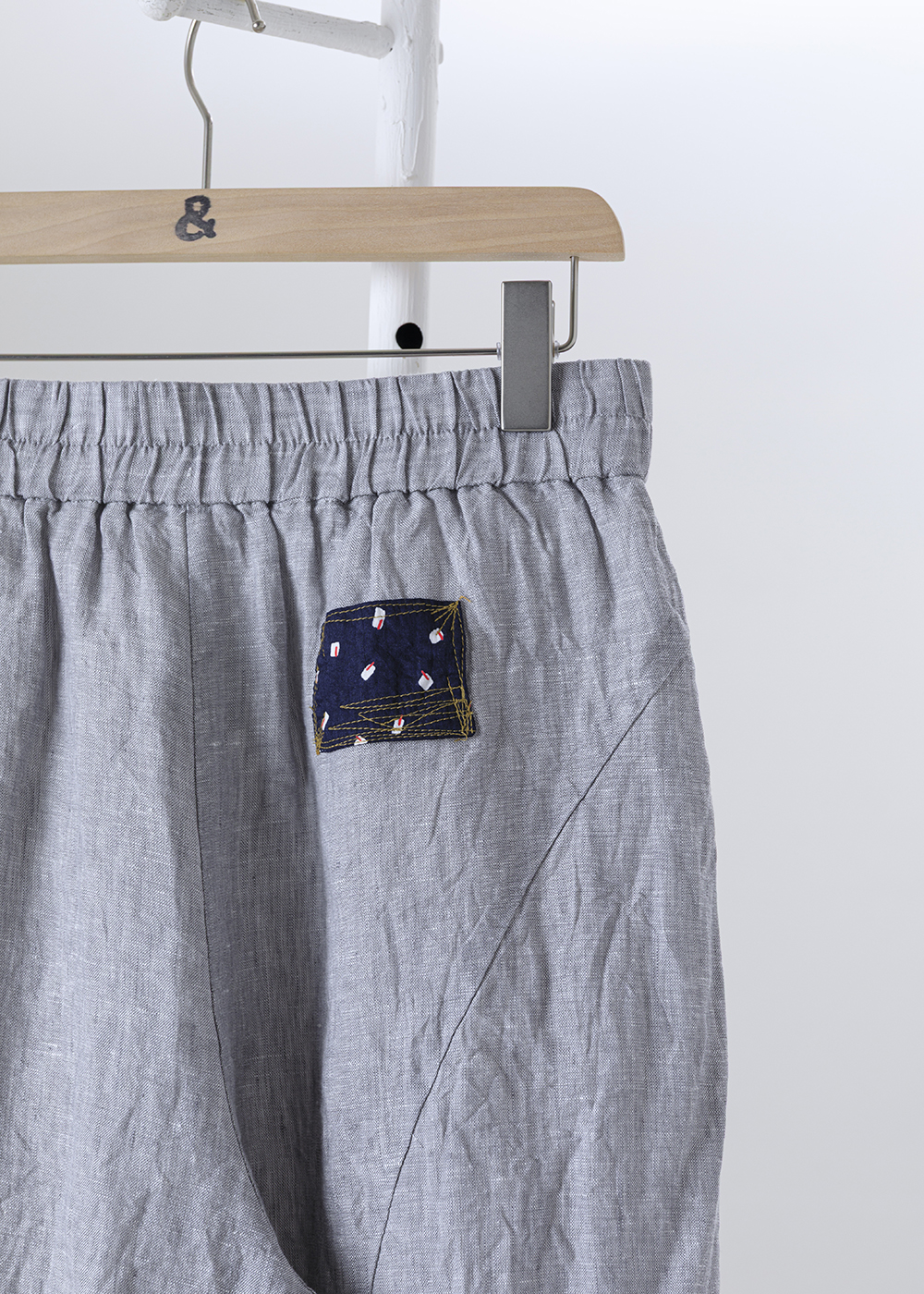 |日曬亞麻|彈腰廓型氣球褲