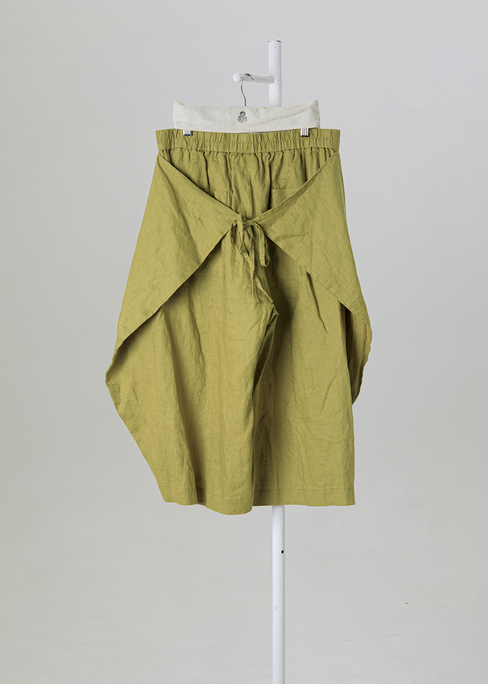 | 沁風麻織 |繫帶詩意前綁帶層次寬褲