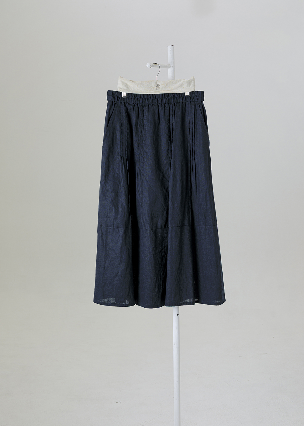 | 沁風麻織 |風動漣漪拼接空氣棉麻裙