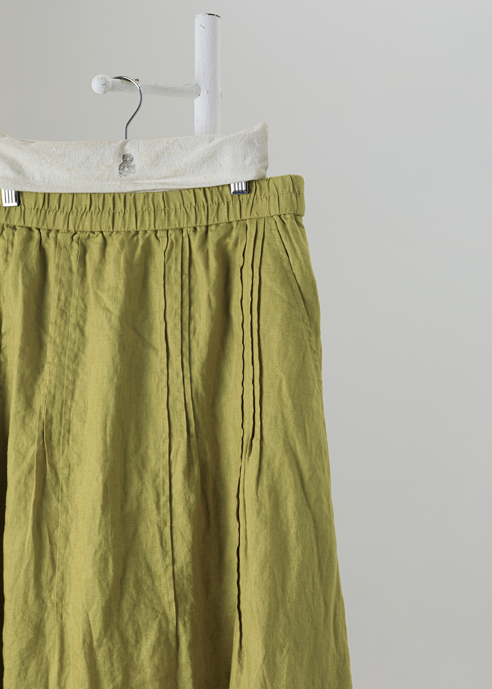 | 沁風麻織 |風動漣漪拼接空氣棉麻裙