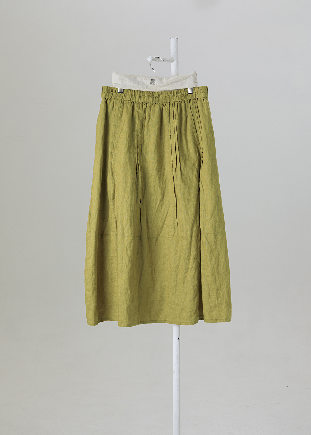 | 沁風麻織 |風動漣漪拼接空氣棉麻裙