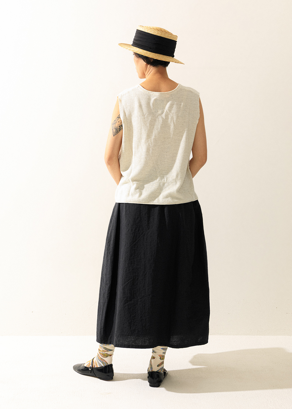 |純粹植感|立體弧線剪接裙