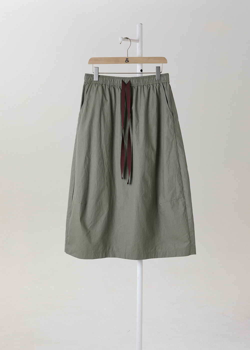 靜流空氣感微皺抽繩裙