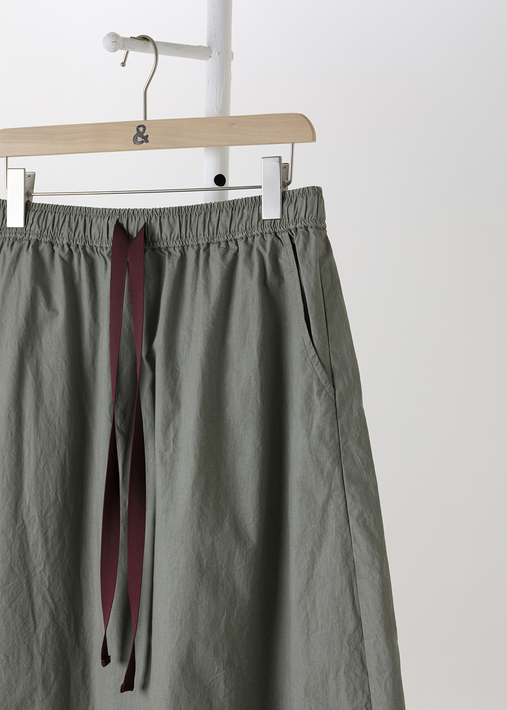 靜流空氣感微皺抽繩裙