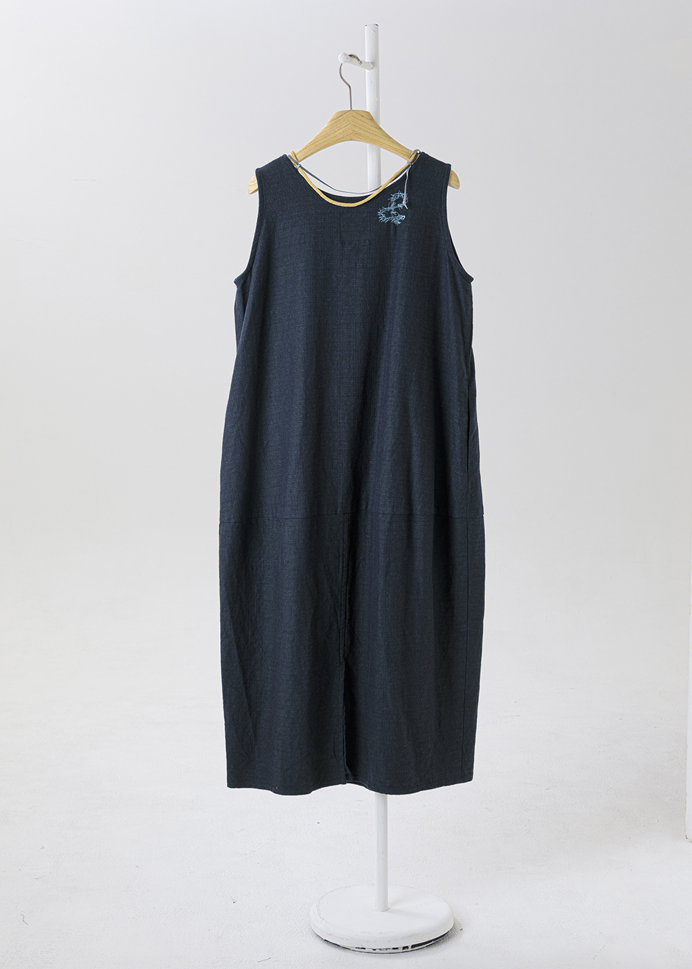 風絮撞色繫帶低腰洋裝