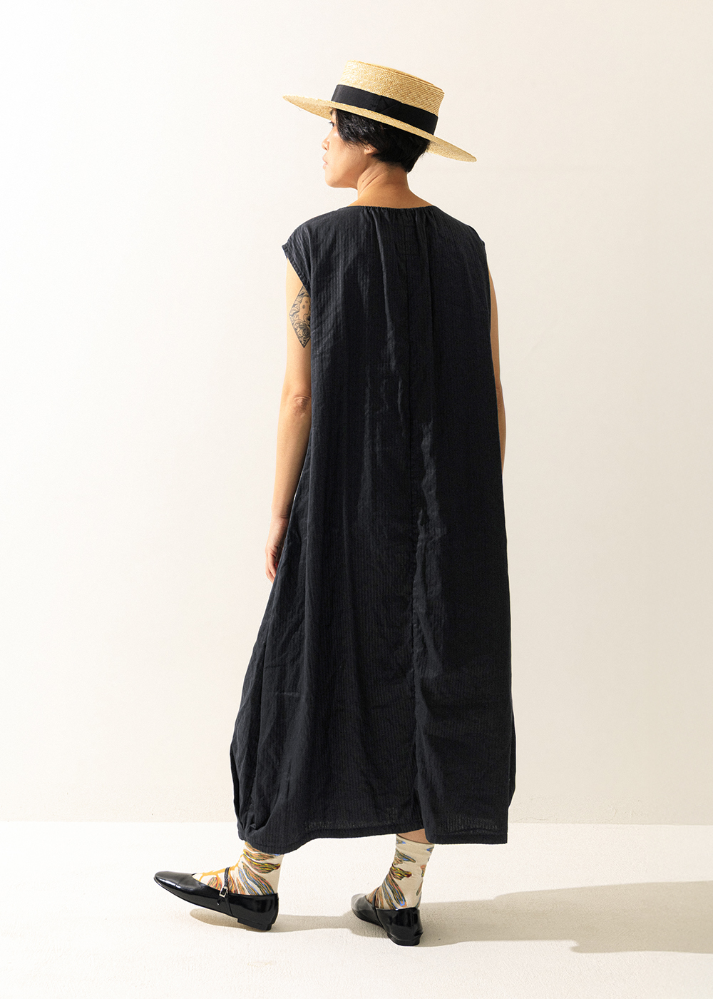 | 葉蔓光紋｜編繩縮腰長洋裝