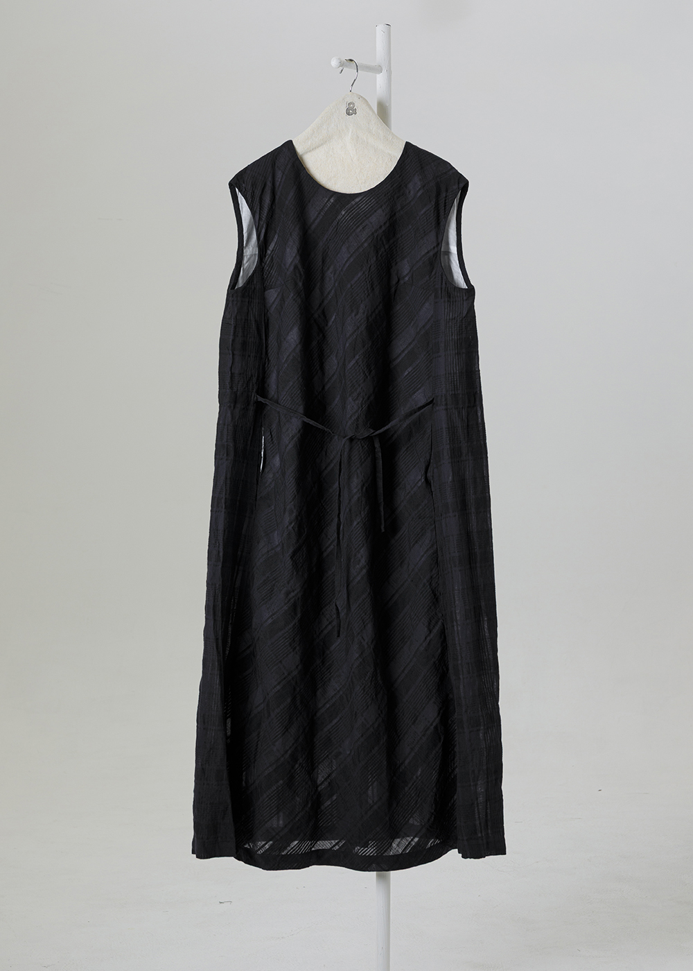 | 空氣霧格 |斜紋光影格紋抽繩洋裝