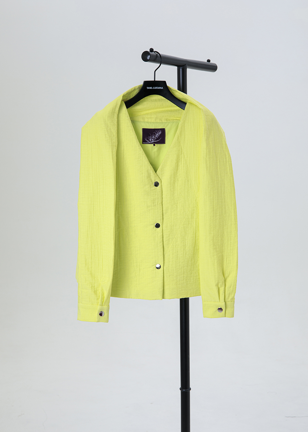 假袖綁帶鋪棉背心