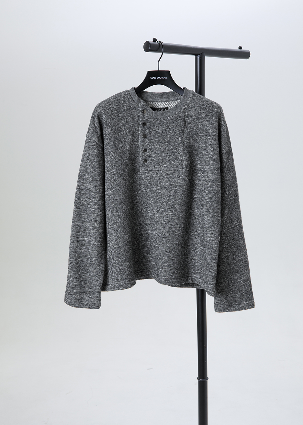 不對稱半門襟針織上衣