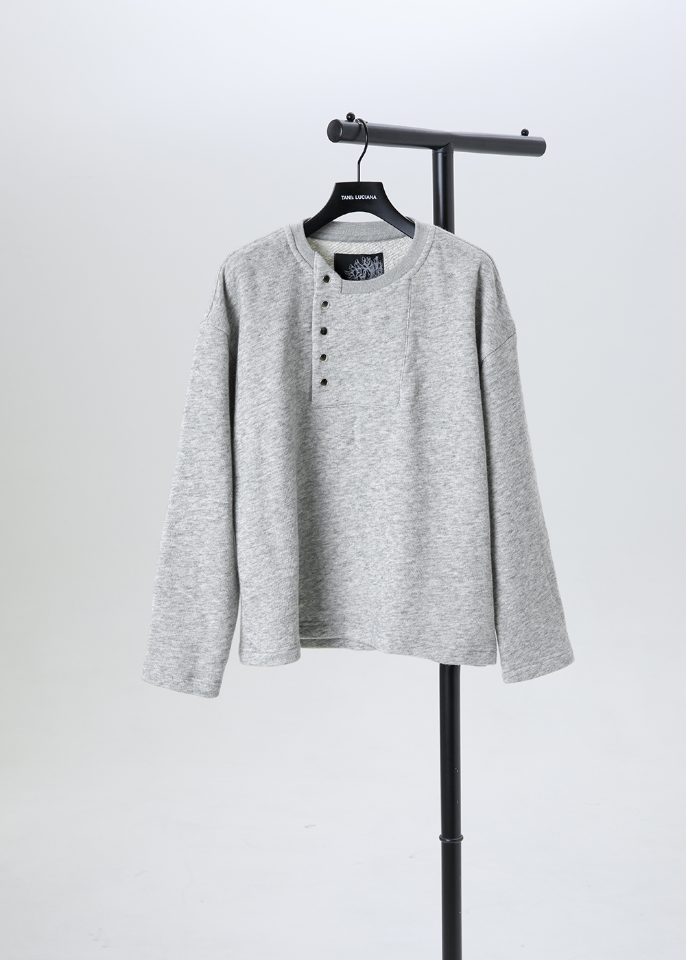 不對稱半門襟針織上衣