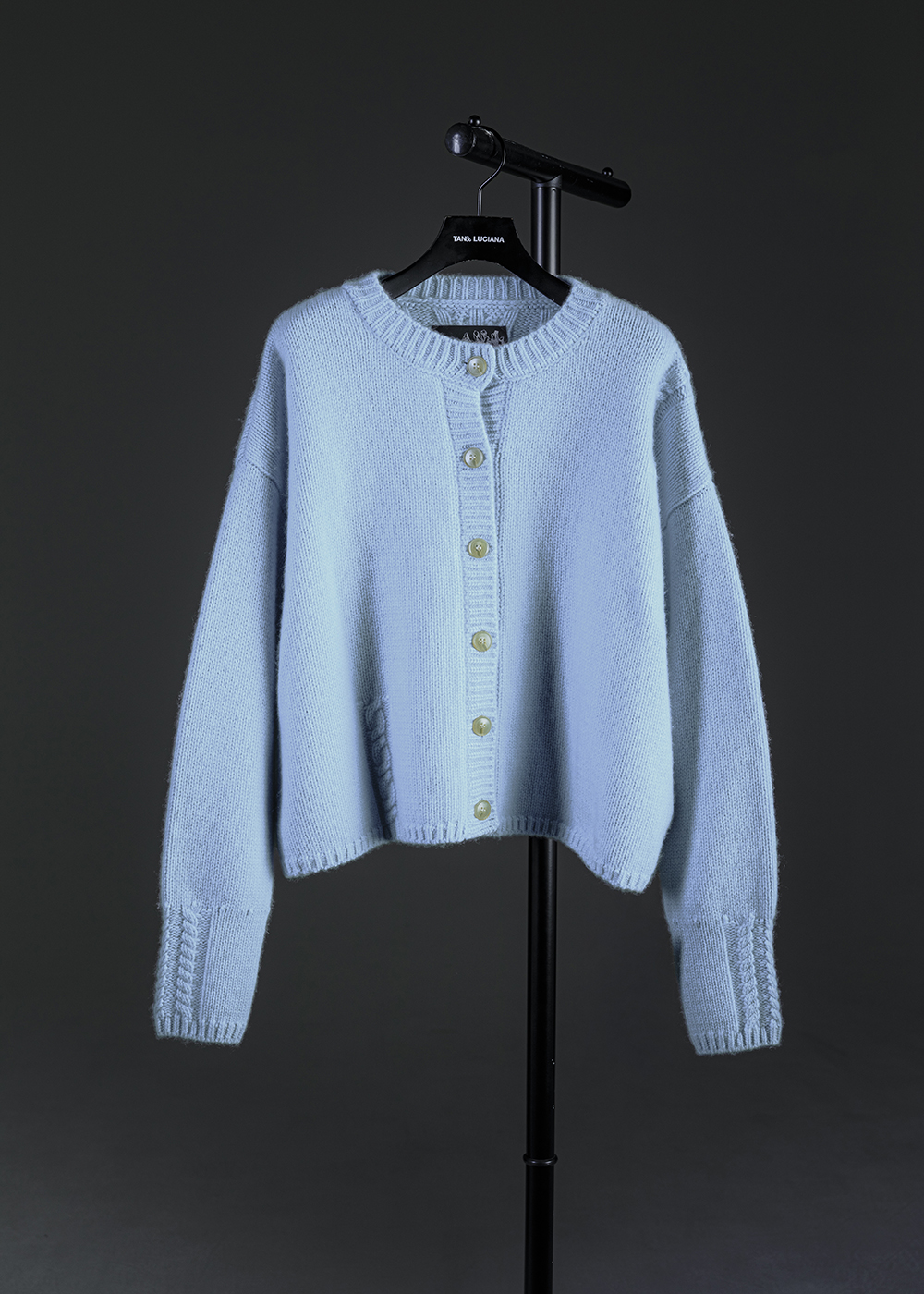 絞花針織開襟衫 