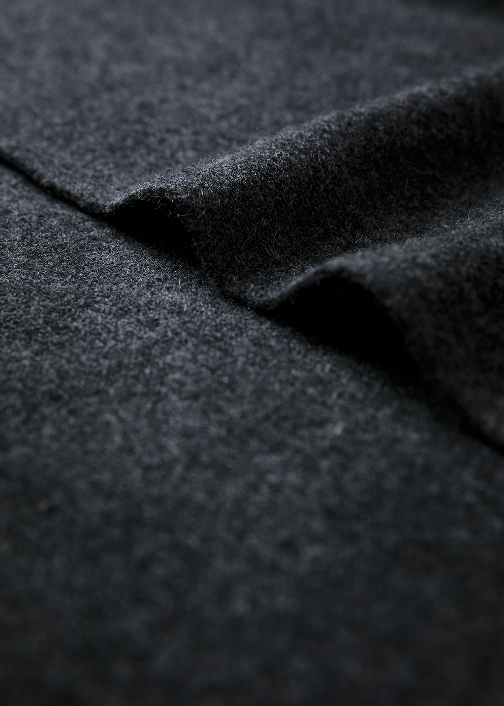 灰霧大翻領落肩羊毛外套