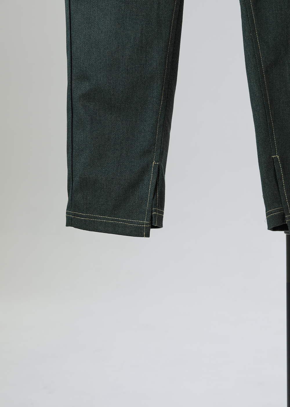 智性拼接開衩修飾長褲