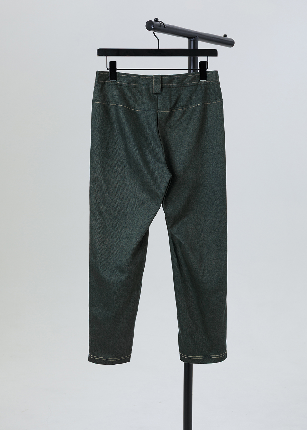 智性拼接開衩修飾長褲