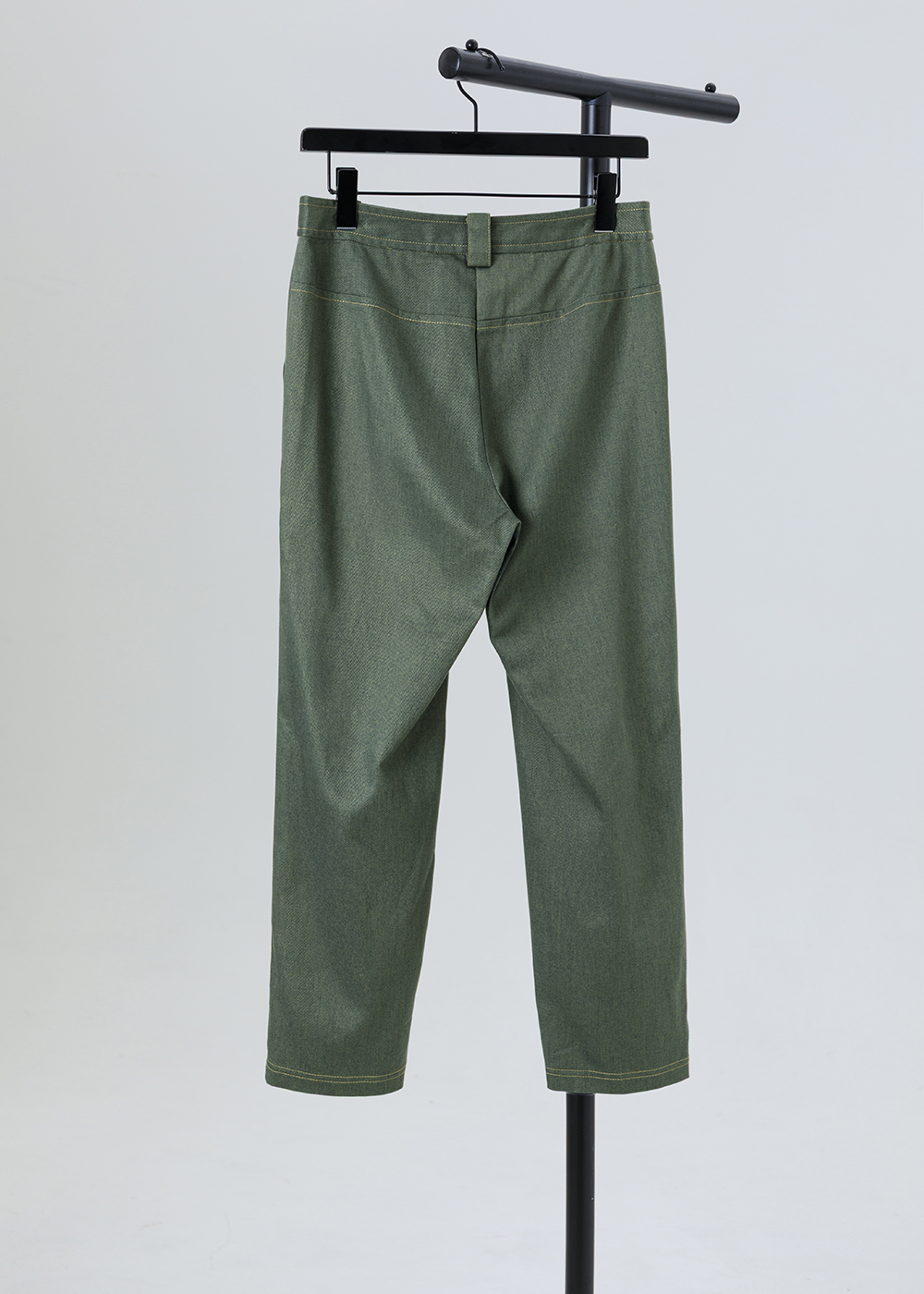 智性拼接開衩修飾長褲