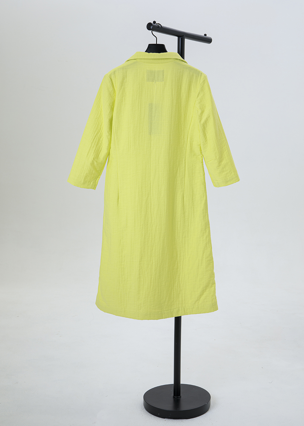 半開襟包布釦襯衫洋裝