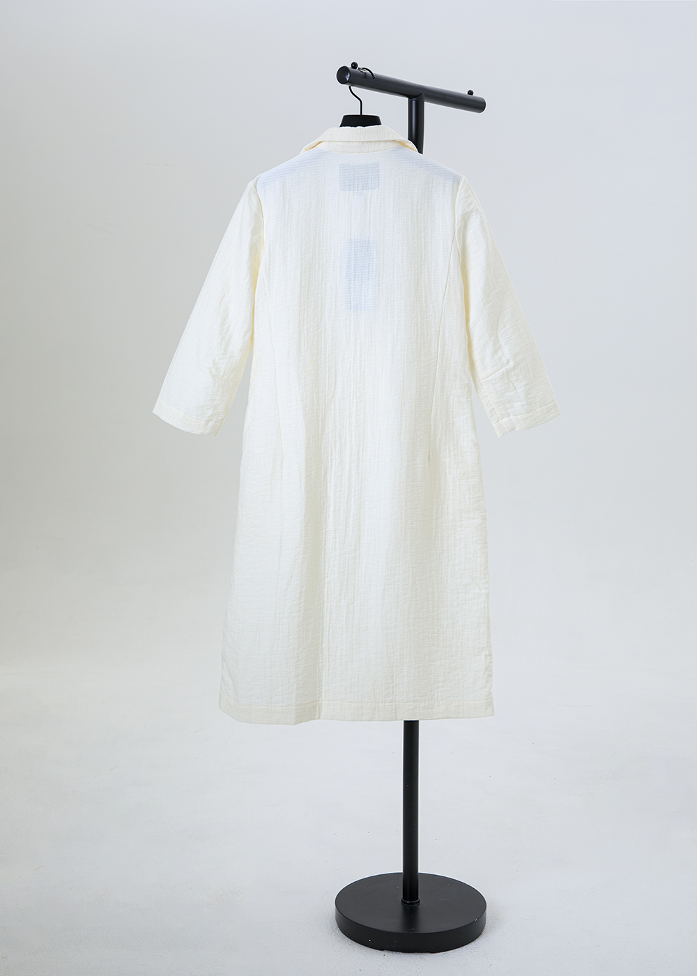 半開襟包布釦襯衫洋裝